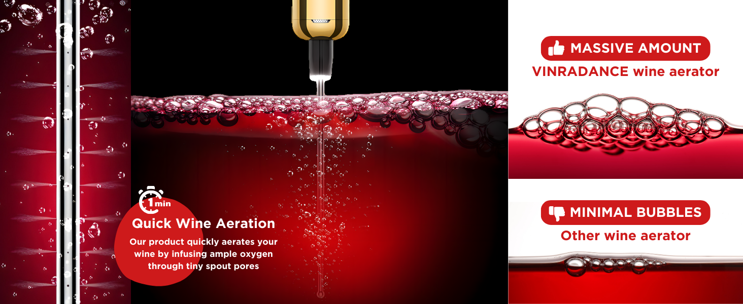 Enhance your wine flavors - Enjoy swift and effective wine aeration in just minutes for a superior tasting experience.
