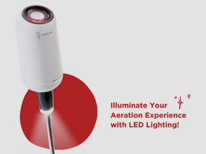 Elevate your wine experience with our aerator's integrated LED lighting.Enjoy watching your wine aerate in style, adding sophistication to every pour．