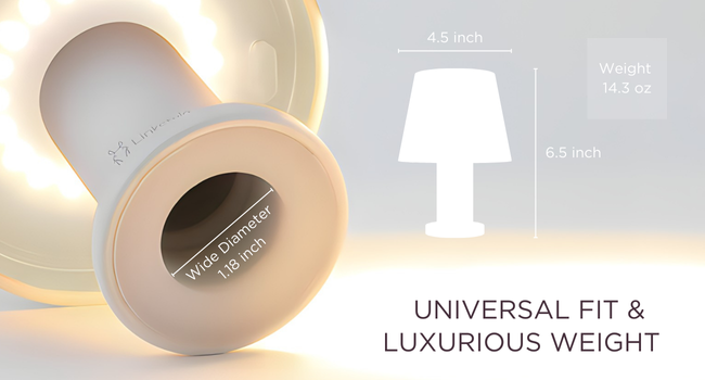 Universal Fit and Luxurious Weight: 1.18 inch internal diameter, 4.5 inch overall diameter by 6.5 inch height, 14.3 oz weight